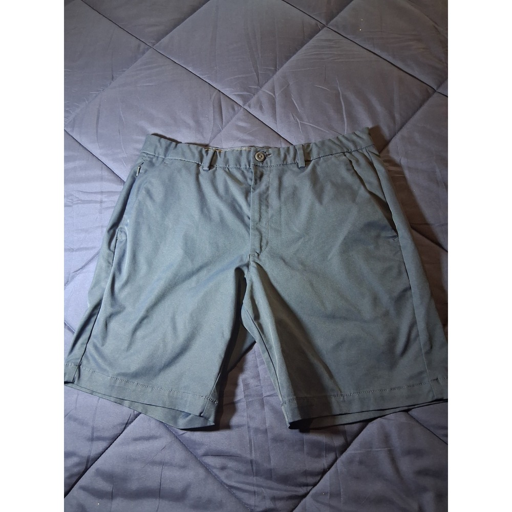 St. Johns Bay Mens Navy Blue Performance Stretch Golf Shorts Size 34 Flat Front